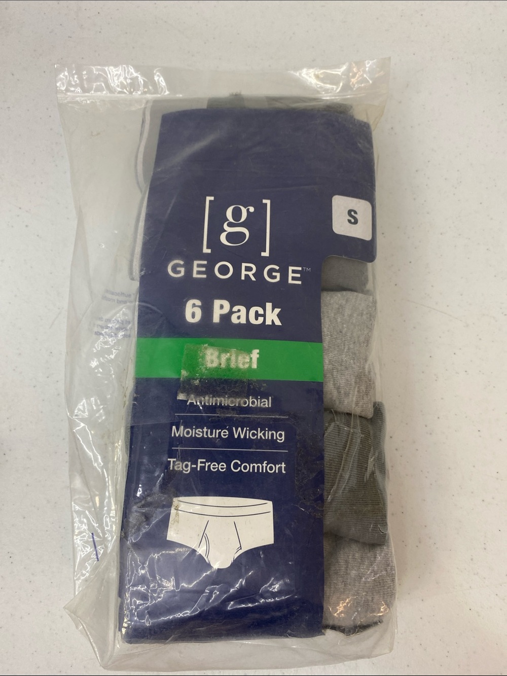 George Men's 6-Pack Briefs - Navy & Gray
